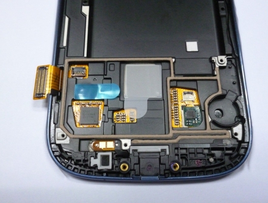 良い品質 計数化装置の青との S3 i9300 LCD のためのフレームが付いているタッチ画面 4.8 インチの Samsung LCD の 売上高