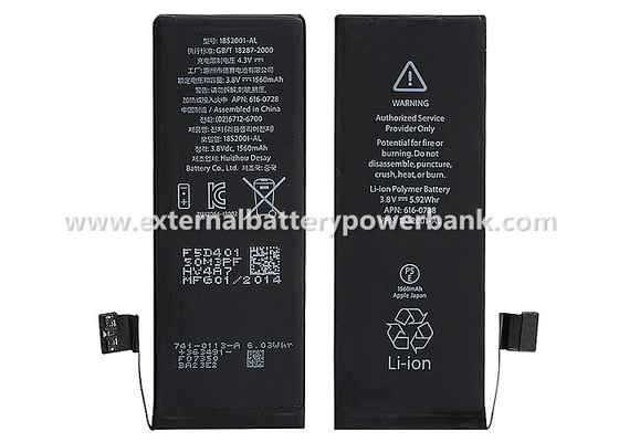 良い品質 1560mAh Apple の iPhone 5S のための作り付け李イオン iPhone の取り替え電池 売上高